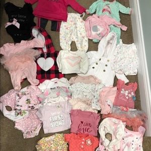 33 piece baby girl clothing lot 0-3 months